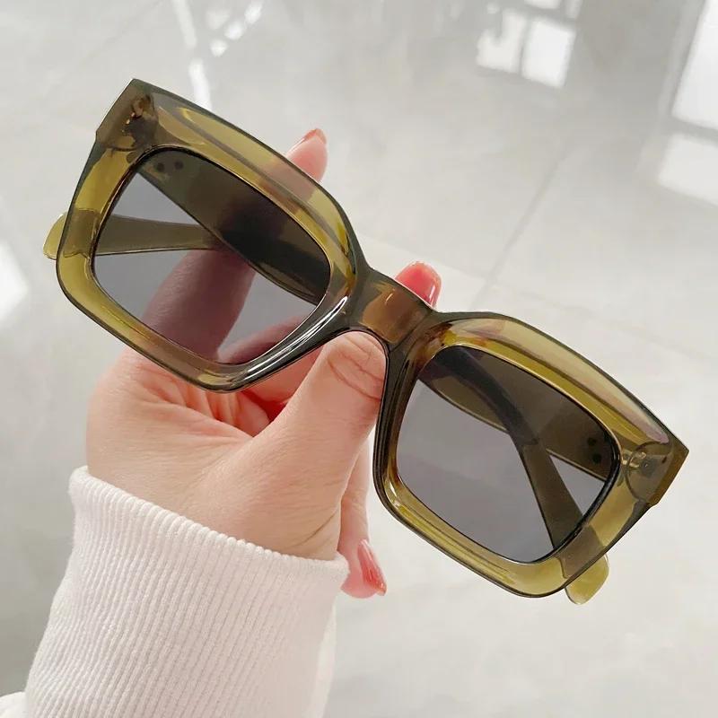 Vysoce kvalitní čtvercové sluneční brýle Dámské Pánské Klasické Vintage Módní Osobnostní Brýle Stylové Neformální Minimalistické Oculos