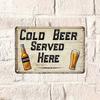 1PC Retro Cold Beer Metal Tin Sign, 2D Flat Vintage Wall Decor, 12x8 Inch Rustic Farmhouse Plaque, Easy To Hang