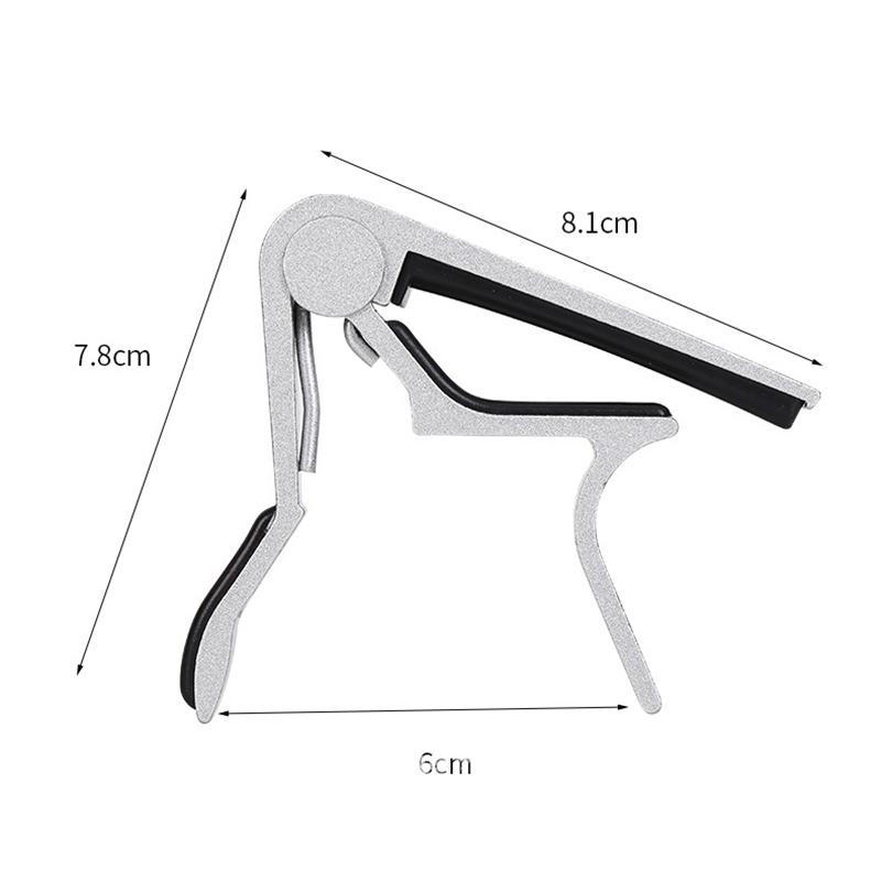 Metall Gitarren Kapodaster für Akustik- und E-Gitarre mit Silikonpolster Aluminium Einhand Kapodaster Klemme