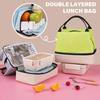 Fashionable Double Layer Lunch Storage Bag for Hot and Cold Meals Sturdy Oxford Materials for Work and Outdoor Use