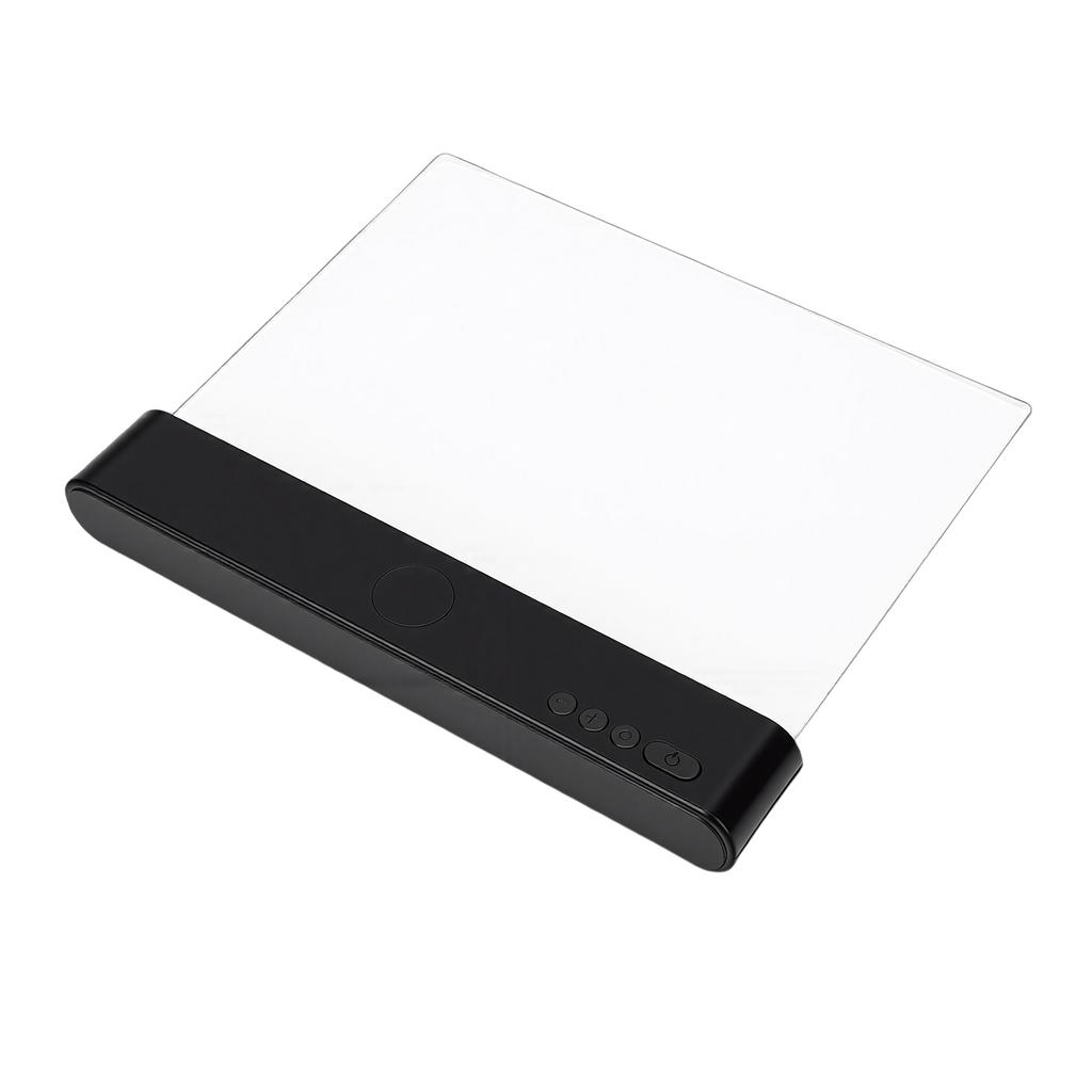 Full Page Book Light USB Rechargeable LED Flat Reading Light with 3 Colors Timer Dimmable Panel Plate Lamp Black