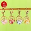 Sakura Ceramic Lucky Cat Pendant Keychain - Cute & Fashionable DIY Accessory
