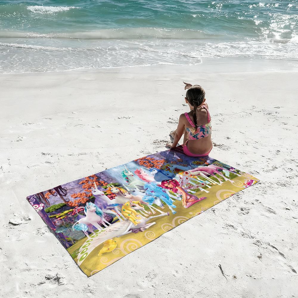 Cartoon M-Mia and Me Girl Towel Shower Sauna Travel Spa Quick Dry Gym Accessories Soft Large Beach Towels