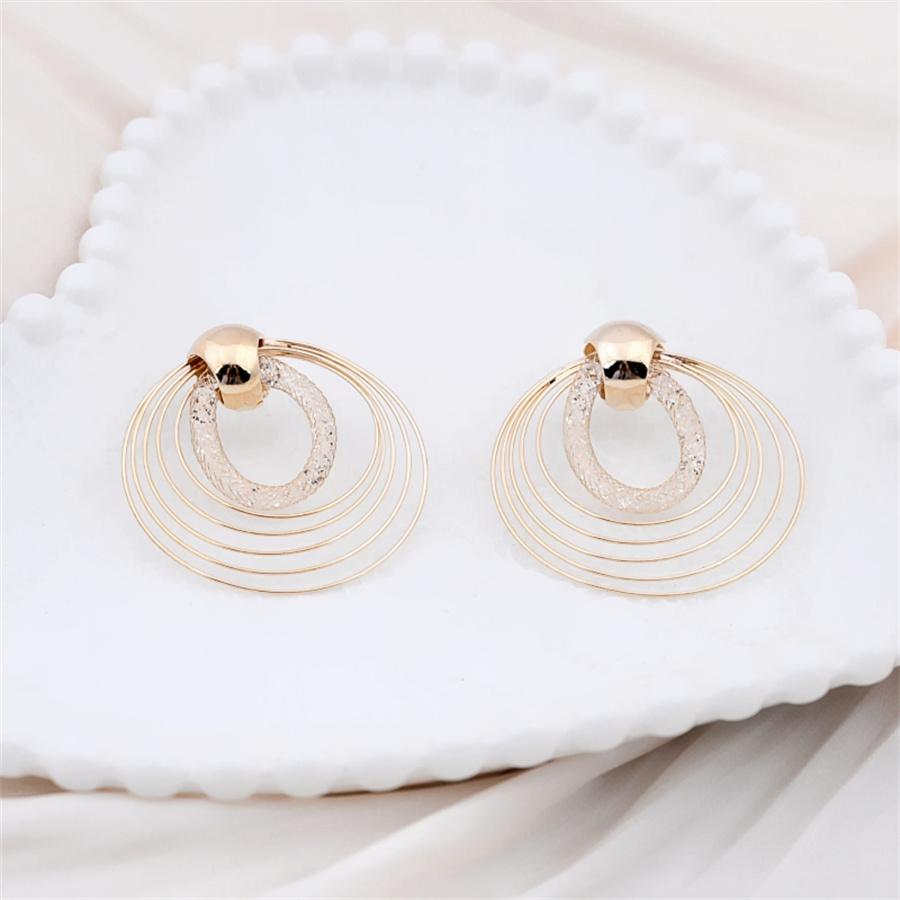 Big Round Multilayer Circles Drop Earrings Wire Spiral Geometric Metal Exaggerated Wedding Party Jewelry Pendientes