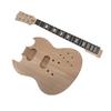Yinfente 1-Piece Brown Guitar Kit - Mahogany Body & Neck, Rosewood Fretboard, 22 Frets, 24.75" Scale, DIY Guitar