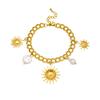 Stainless Steel Moon Sun Splicing Flower Star Bracelet Women Jewelry Accessory