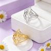 1 Stück Eleganter S-förmiger Hexenknotenring Irischer Keltischer Knotenring Edelstahl Retro Liebes-Talisman Schmuck Geburtstagsgeschenk