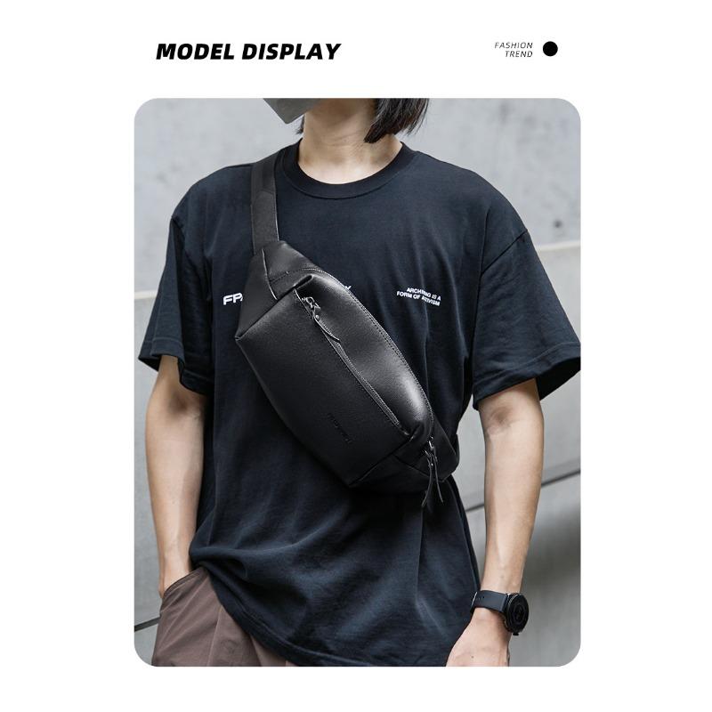 Chest Bag Male Crossbody Bag Fashion Sports Small Backpack Leather Head Layer Cowhide Single Shoulder Oblique Backpack