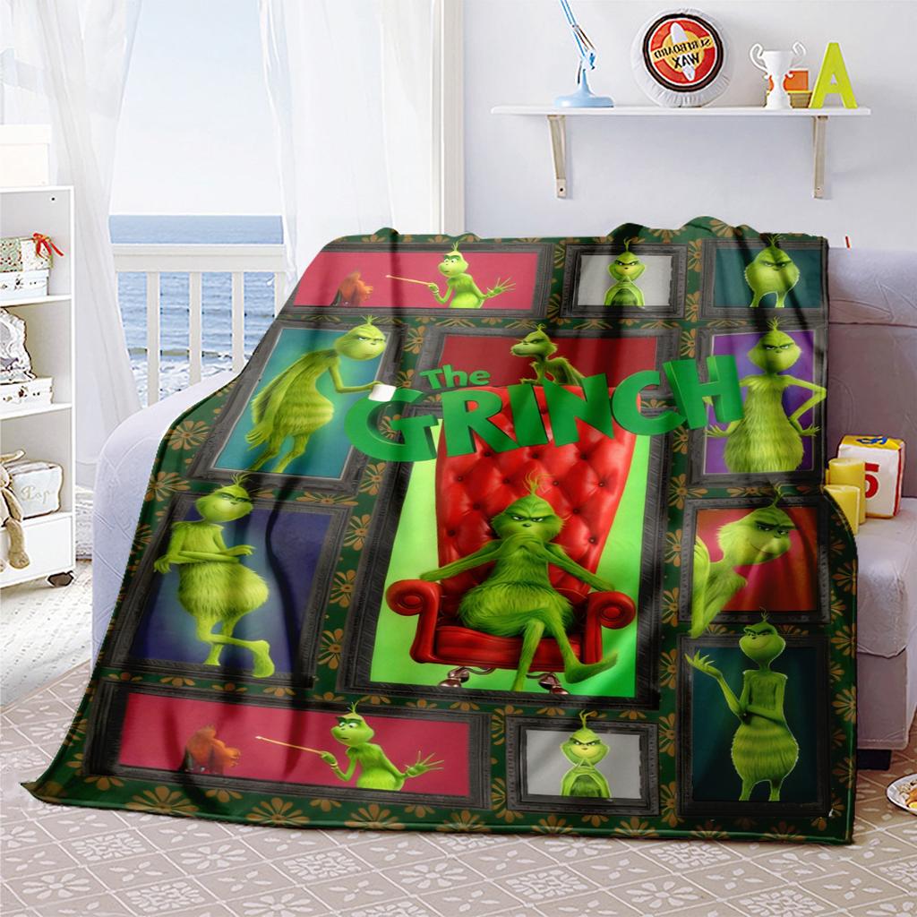 Christmas Gift Comedy Movie How the Grinch Stole Christmas blanket home warming, four season bed decoration sofa cover flannel throwing blanket K4