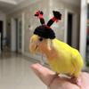 Bird Hats for Parrots Fun Upright Braids Costume Accessories Knitted Hat with Stretchy Strap for Hamsters Parakeets