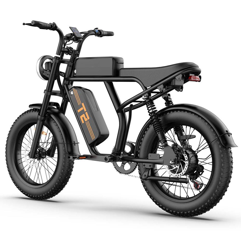 Urlife T2 Electric Bicycle 20" Fat Tire 500W Motor All Terrain Adult Electric Bike 7 Speed Dual Disc Brakes Max Load 120Kg