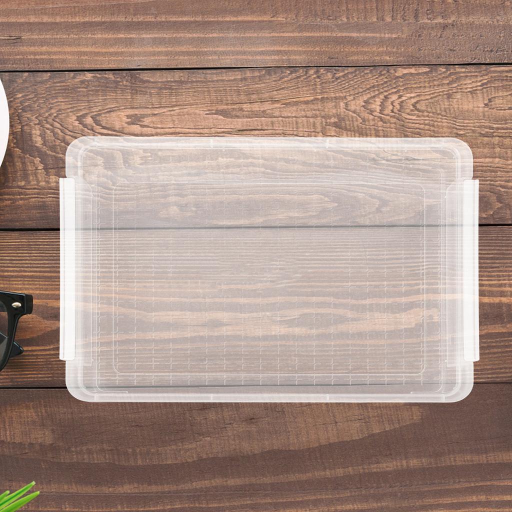 Stackable A4 Size Transparent Document Storage Box File Organizer Box for Office School Home Travel Desk Tidy Wear-Resistant