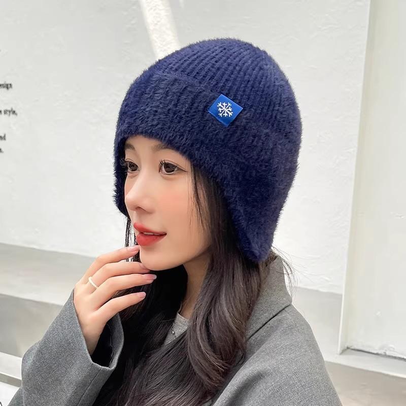 Cat ears wool hat women's autumn and winter new warm cute knitted hat thickened versatile cold hat