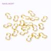 50-100Pcs/Lot 18K Gold Plated Brass Double Open Rings Connectors Clasps For Bracelets/Necklaces Making DIY Jewelry Materials
