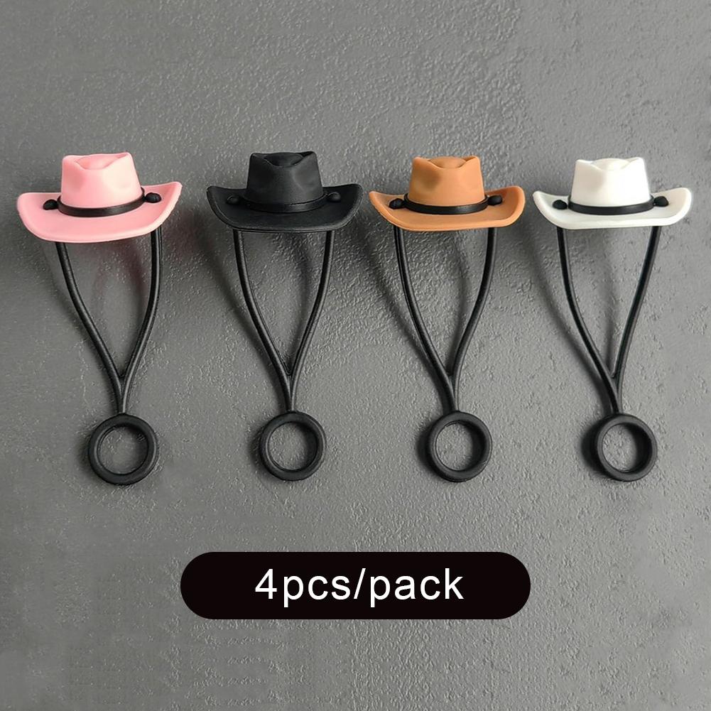 

4шт силиконовые ковбойские соломенные чехлы для кепок, пылезащитный защитный колпачок 4pcs/pack