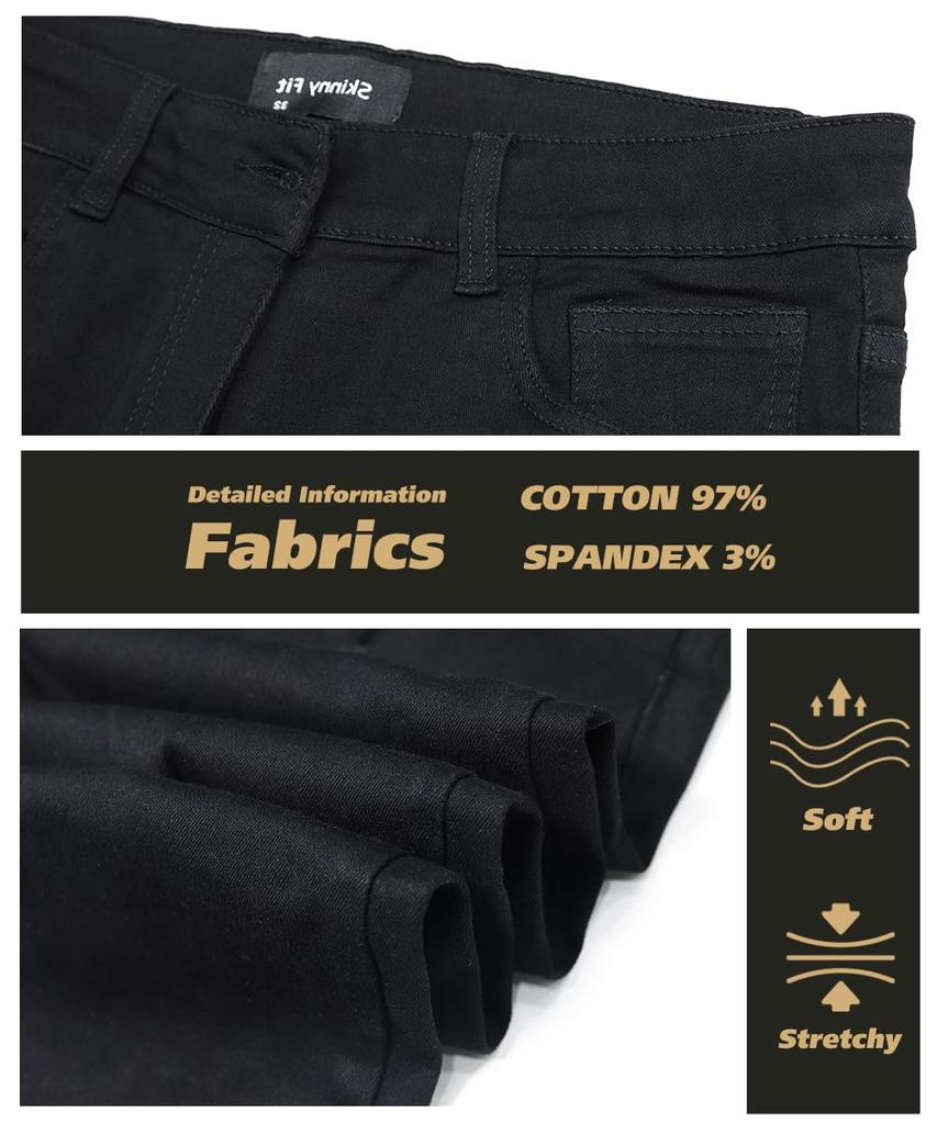 GINGTTO Distressed Stretch Denim Pants Men's Jeans,