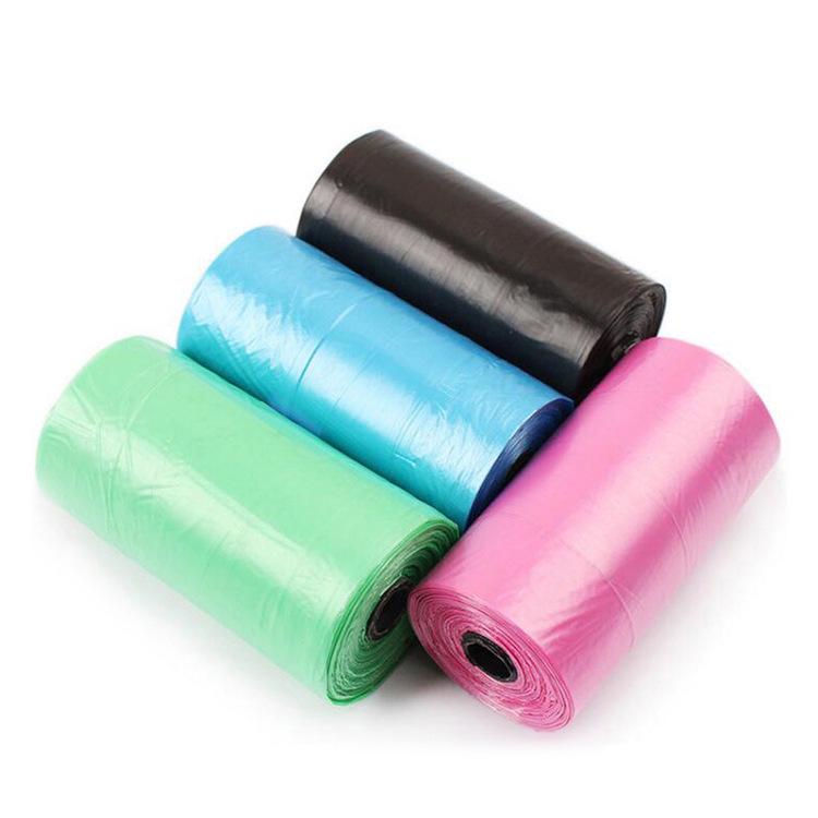 Solid Color Pet Waste Bags with Paw Prints - Dog and Cat Poop Disposal