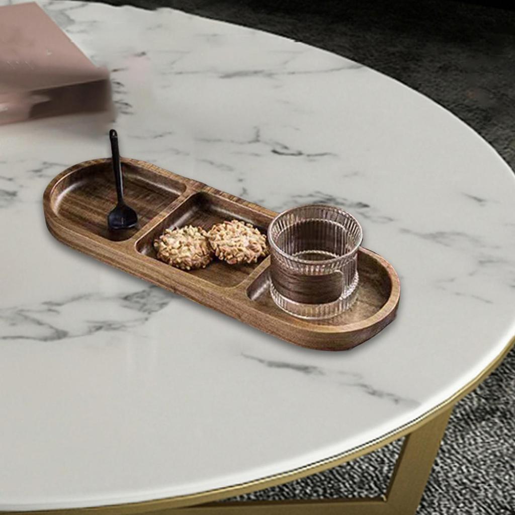 Compartmentalized Serving Board Tableware for Bread Banquet Kitchen Household Restaurant , 3 Grid