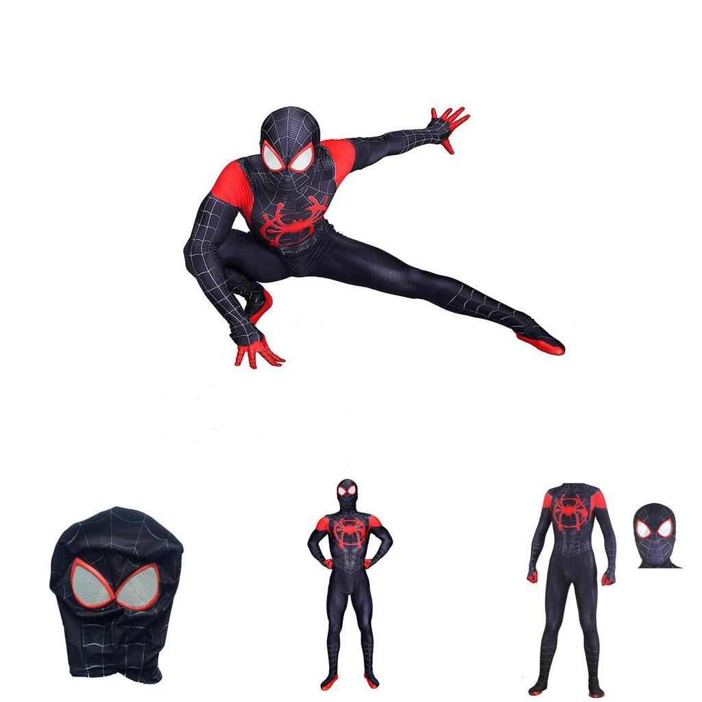 Costume da Spider-Man Into The Spider-verse in Lycra Spandex per Bambini e Adulti con Dettagli Squisiti
