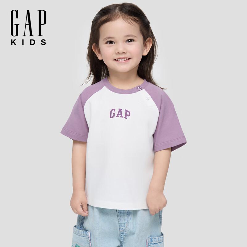 GAP Girls  Toddler Logo Cotton Raglan Short Sleeve T-Shirt 90/52