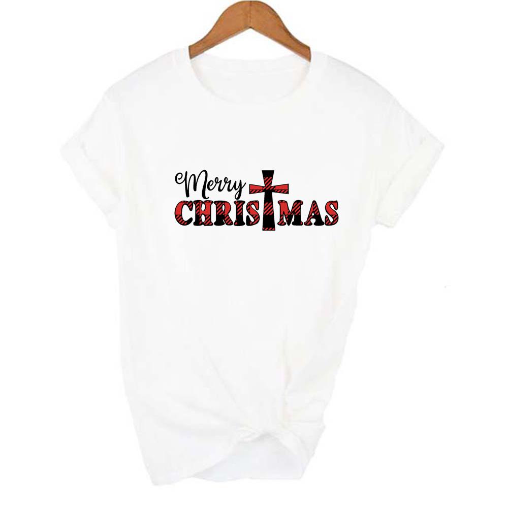 Weihnachts Christliche Frauen Grafik T-Shirts Jesus Glaube Ästhetisch Harajuku T-Shirt Xmas Geschenk T-Shirts