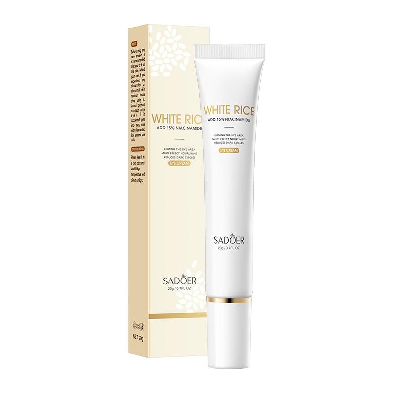 Crema para Ojos Niacinamida Arroz Blanco Anti Ojeras Elimina Bolsas Iluminadora Hidratante Reafirmante Cuidado de la Piel de los Ojos