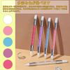 Nail art brush silicone dual-ended head self-nail use 5-piece set (Fuchsia Blue Pink White Magenta)
