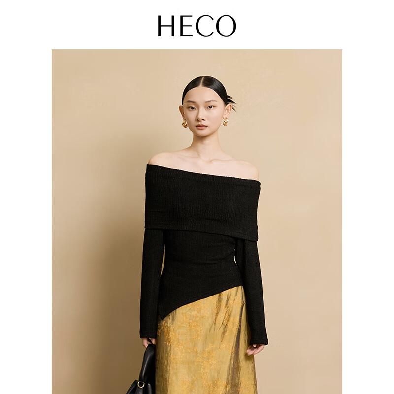 

Женский топ HECO с текстурной вязкой, открытыми плечами и длинными рукавами L