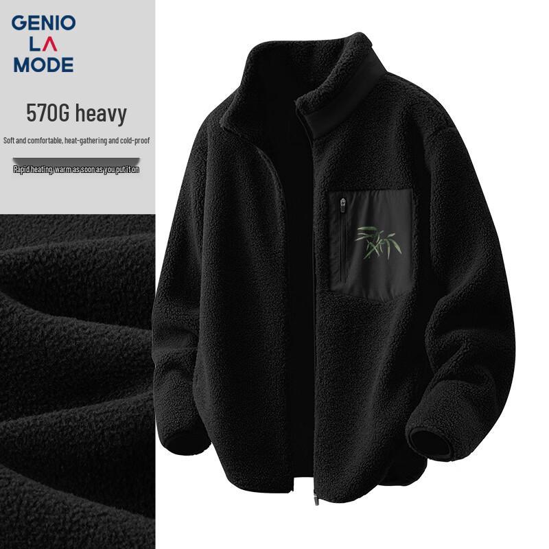 

GENIOLAMODE Men s Double-Sided Heavyweight Fleece Jacket 3XL
