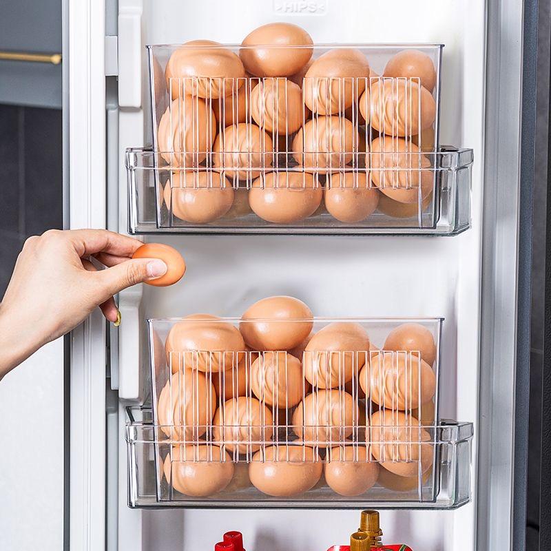 Refrigerator Organizer Bins Fruit Food Sort Storage Box Transparent Egg Storage Box Freezer Kitchen Fridge Storage Organizer