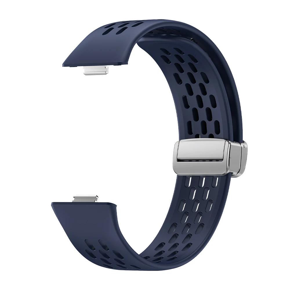 Magnetic D Folding Buckle Silicone Band For Huawei Watch Fit 3 4 4Pro Strap for HUAWEI Fit 3 Fit 4 Fit4Pro Sports Bracelet Belt