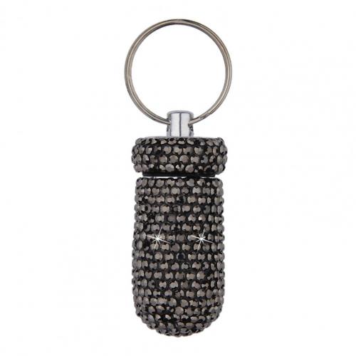 Medicine Organizer Bottle Pill Box Tablet Holder Sparkling Fine Workmanship Full Rhinestone Aluminum Alloy Vial for Hiking