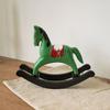 Wooden Rocking Horse Statues Decorative Animal Statue Sculptures Ornament for Office Home Table Centerpieces Gift