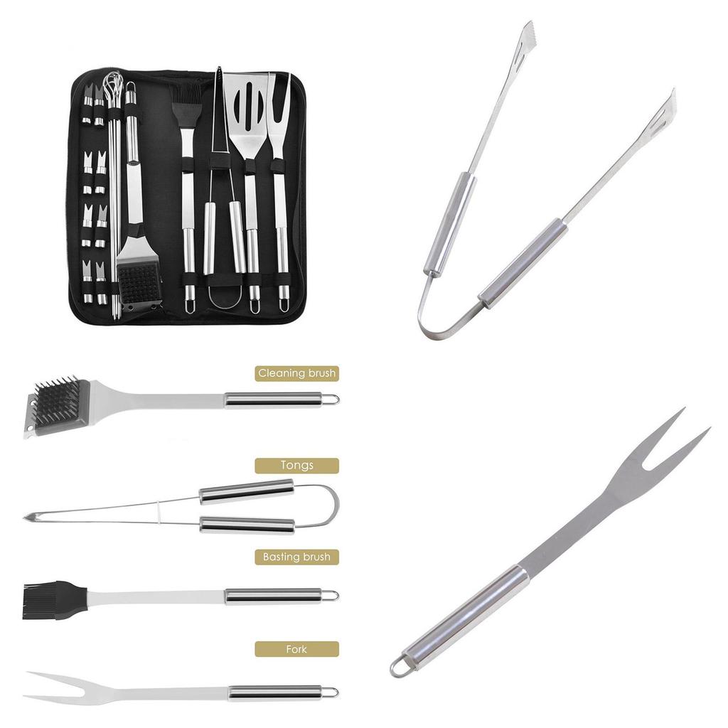 Grilling Bbq 20pcs Accessories Barbecue Grill Cooking Utensil Bbq Tool Kit Set