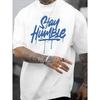 Mens Baggy Oversized Loose ShortSleeve Cotton TShirt Stay Humble Letter Print Casual Novelty Graphic Tee MoistureWicking Crew Neck Suwear S