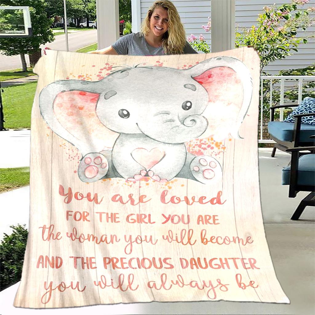 Kızıma Oğlu Mektup Hediye HD Battaniye, Yumuşak Atmak Battaniye Ev Yatak Odası Yatak Kanepe Piknik Seyahat Ofis Kapak Battaniye Çocuklar için