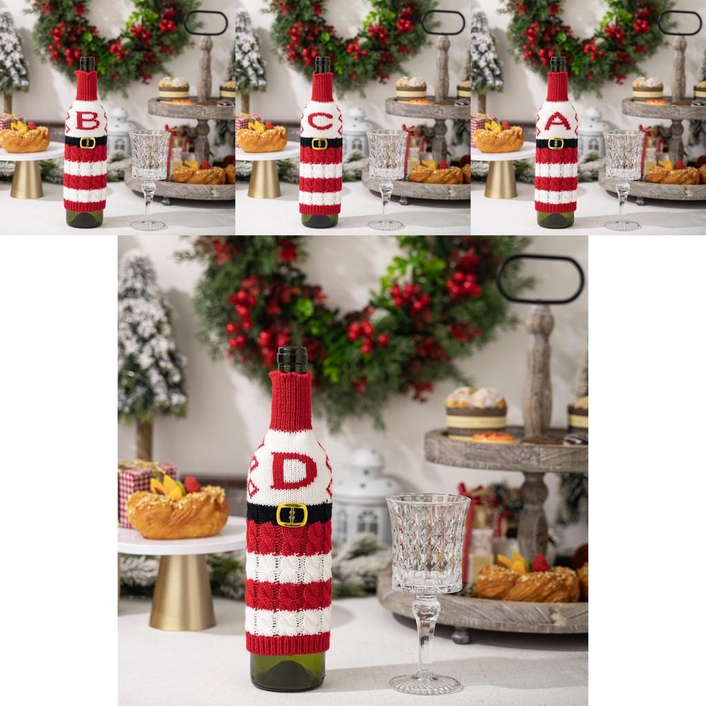 Vibrant And Decorative Knitted Letter Wine Bottle Holder For Christmas Parties And Gifts