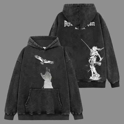 Mikasa Grafische Kleidung Attack On Titan Anime Kapuzenpullover Herren Damen Retro Gewaschene Hoodies Übergroßes Baumwoll-Sweatshirt Herren Streetwear