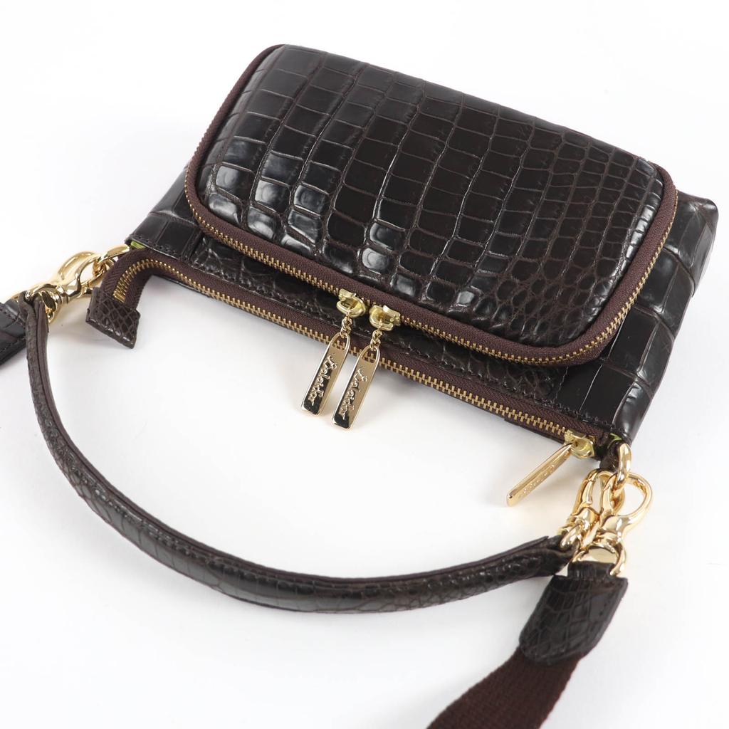 Ausgezeichnete Balaid’or Schultertasche Krokodilleder 2-Wege-Handtasche mit JRA-Etikett Gebraucht