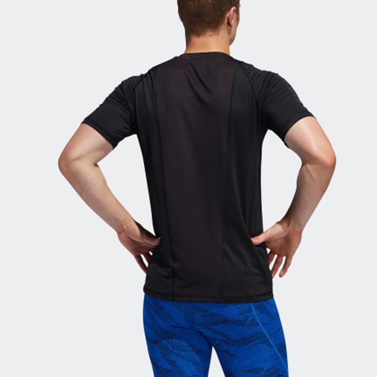 Adidas T Shirts Men's Black Crew Neck Moderate Straight Fit FJ5150