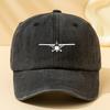 A Stylish Unisex Baseball Cap with a Plane Print Featuring a Classic Vintage Washed Design Suitable for Outdoor Activities Thi