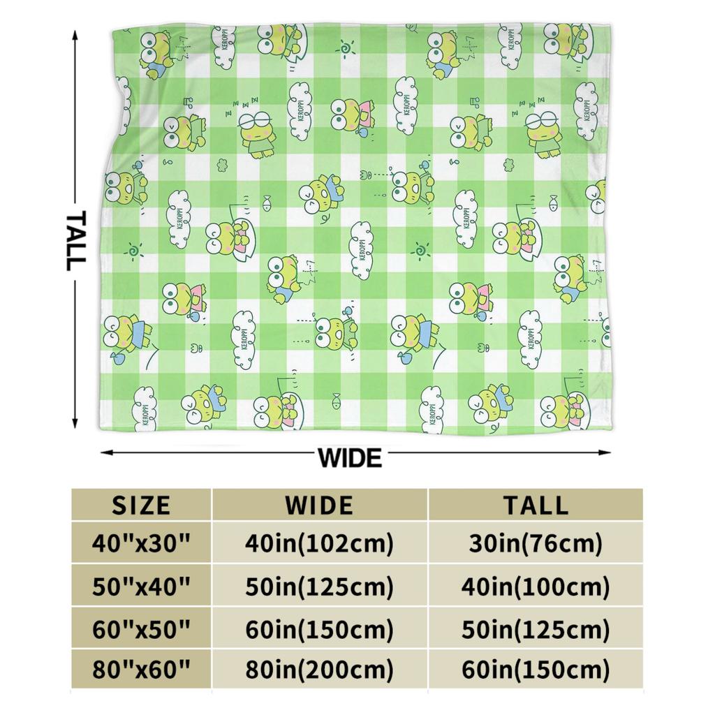 Super Soft Blanket Kids Adult Travel Keroppis Throw Blanket Cute Frog Flannel Bedspread For Couch Chair Novelty Sofa Bed Cover