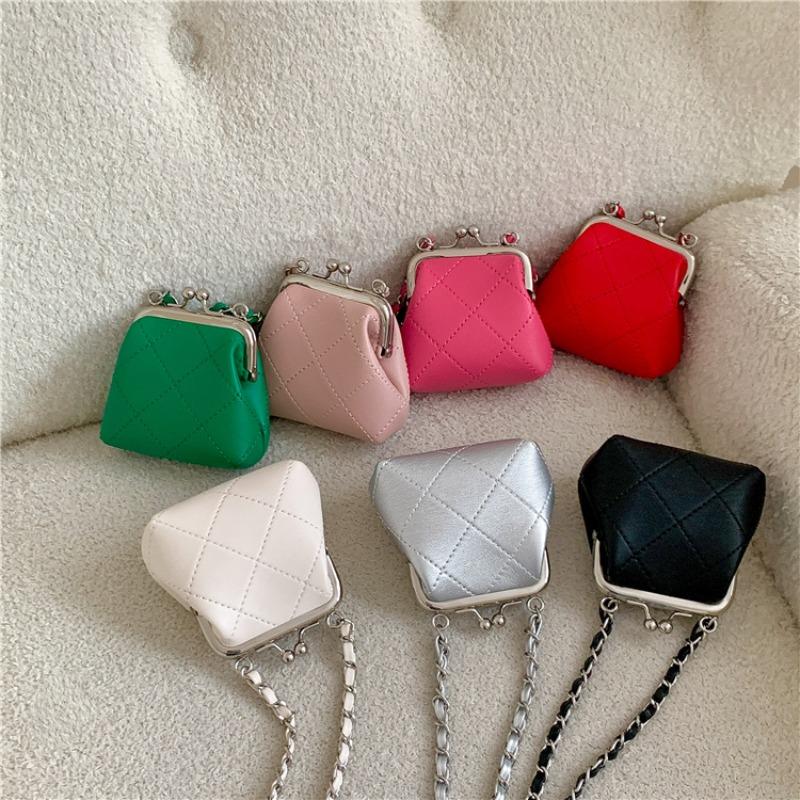 Lipstick Clip Mini Bag, Metal Buckle Chain Bag, Women's Niche High-end Messenger Diamond Bag