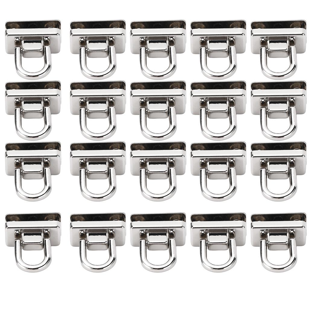 20Pcs D Ring Rivets 360 Rotatable Studs with Screw for Purse Leathercraft Leather Collar Belt Handbag 12.5x19.5mm Silver