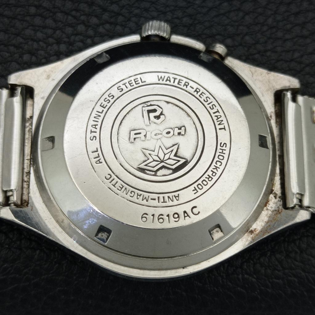 JAPAN VINTAGE RICOH R31 AUTOMATIC MENS BLUE COLOR DIAL WATCH a707730-1