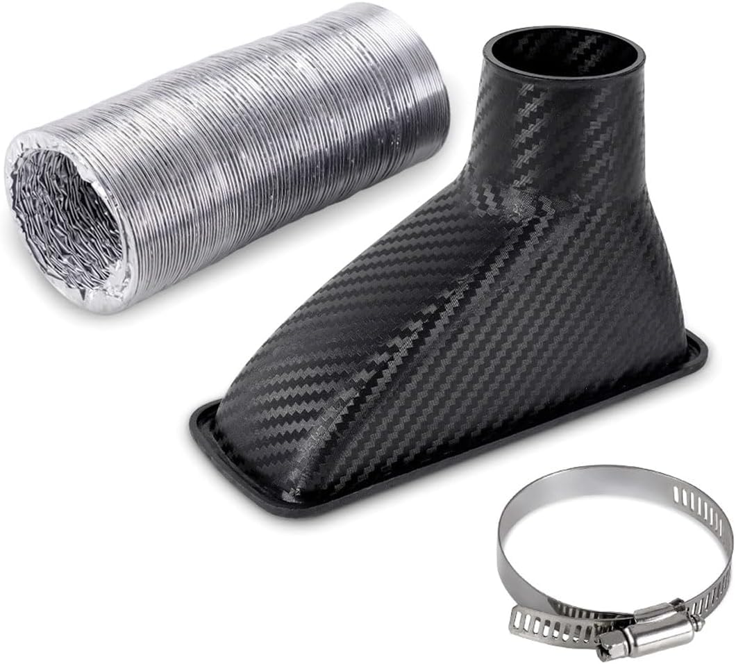 

Воздухозаборник, Капот, Стиль карбон, Выхлоп, Универсальное использование, Гофрированный бампер, Воздух, 3 части