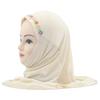 Easy To Wear Girls Instant Hijab Scarf Muslim Hijabs Handmade Flower Amira Lovely Flower Headscarf Turban for 2-6 Years Kids