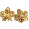 Vintage Big Flower Pearl Stud Earrings Gold Color Metal Earring Trendy Luxury Party Rings For Women Girls Stylish Jewelry Gifts