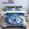Chelsea FC Pattern Bedding Set Quilt Cover Pillowcase Home Decor Gift (1 * Duvet Cover + 2 * Pillowcase, Without Core)