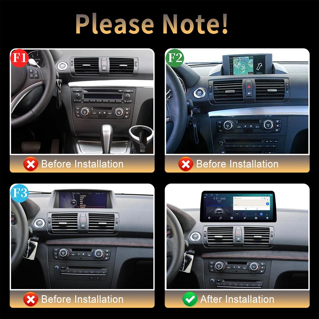 12.3inch For BMW 1 Series E81 E82 E87 E88 2004-2012 Android Auto Radio Wireless Bluetooth Carplay Multimedia Touch Screen Stereo